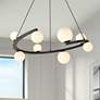 1_Possini Euro Madrid 35 1/2"W Matte Black and Glass 8-Light Chandelier
