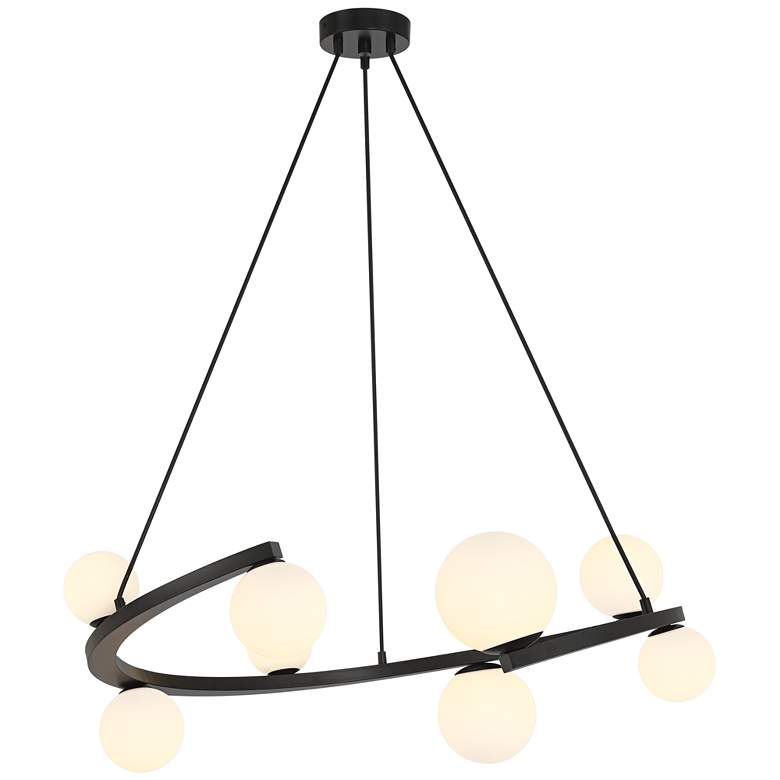 Image 6 Possini Euro Madrid 35 1/2"W Matte Black and Glass 8-Light Chandelier more views