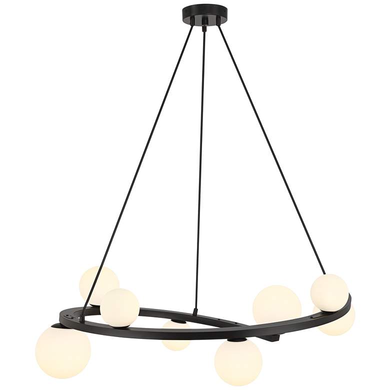 Image 7 Possini Euro Madrid 35 1/2"W Matte Black and Glass 8-Light Chandelier more views