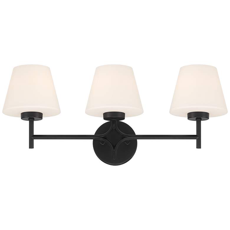 Image 3 Possini Euro Magda 24 3/4" Wide Matte Black 3-Light Bath Bar