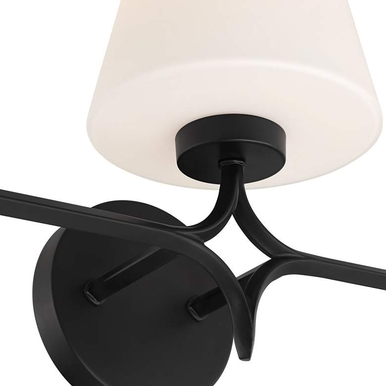 Image 5 Possini Euro Magda 24 3/4" Wide Matte Black 3-Light Bath Bar more views