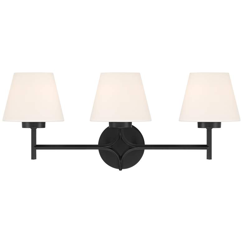 Image 6 Possini Euro Magda 24 3/4" Wide Matte Black 3-Light Bath Bar more views