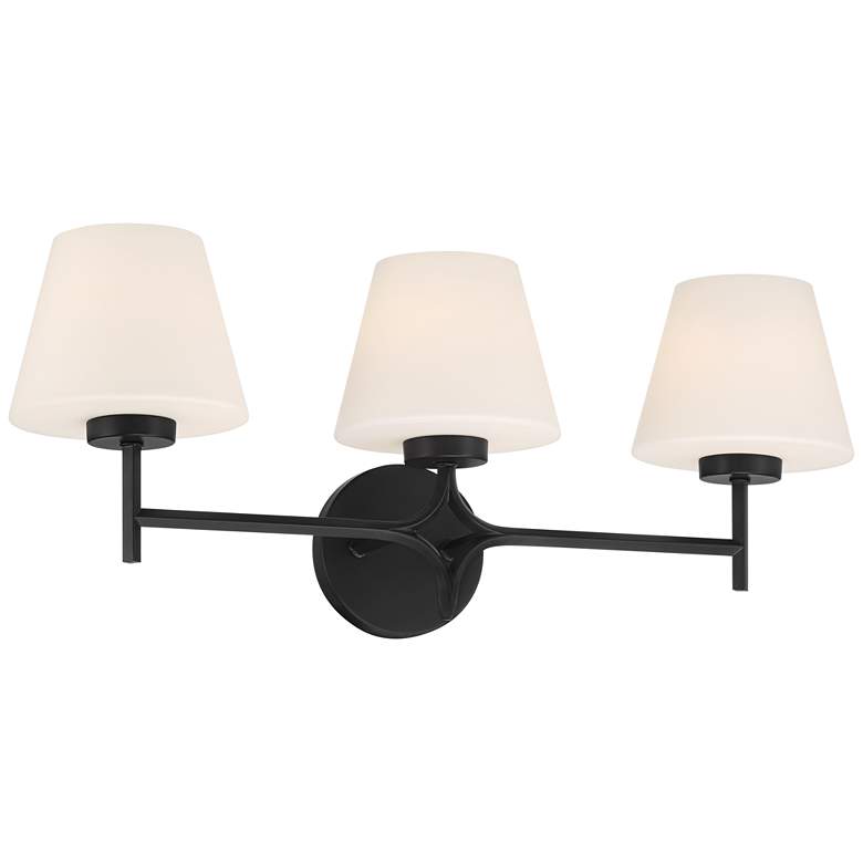 Image 7 Possini Euro Magda 24 3/4" Wide Matte Black 3-Light Bath Bar more views