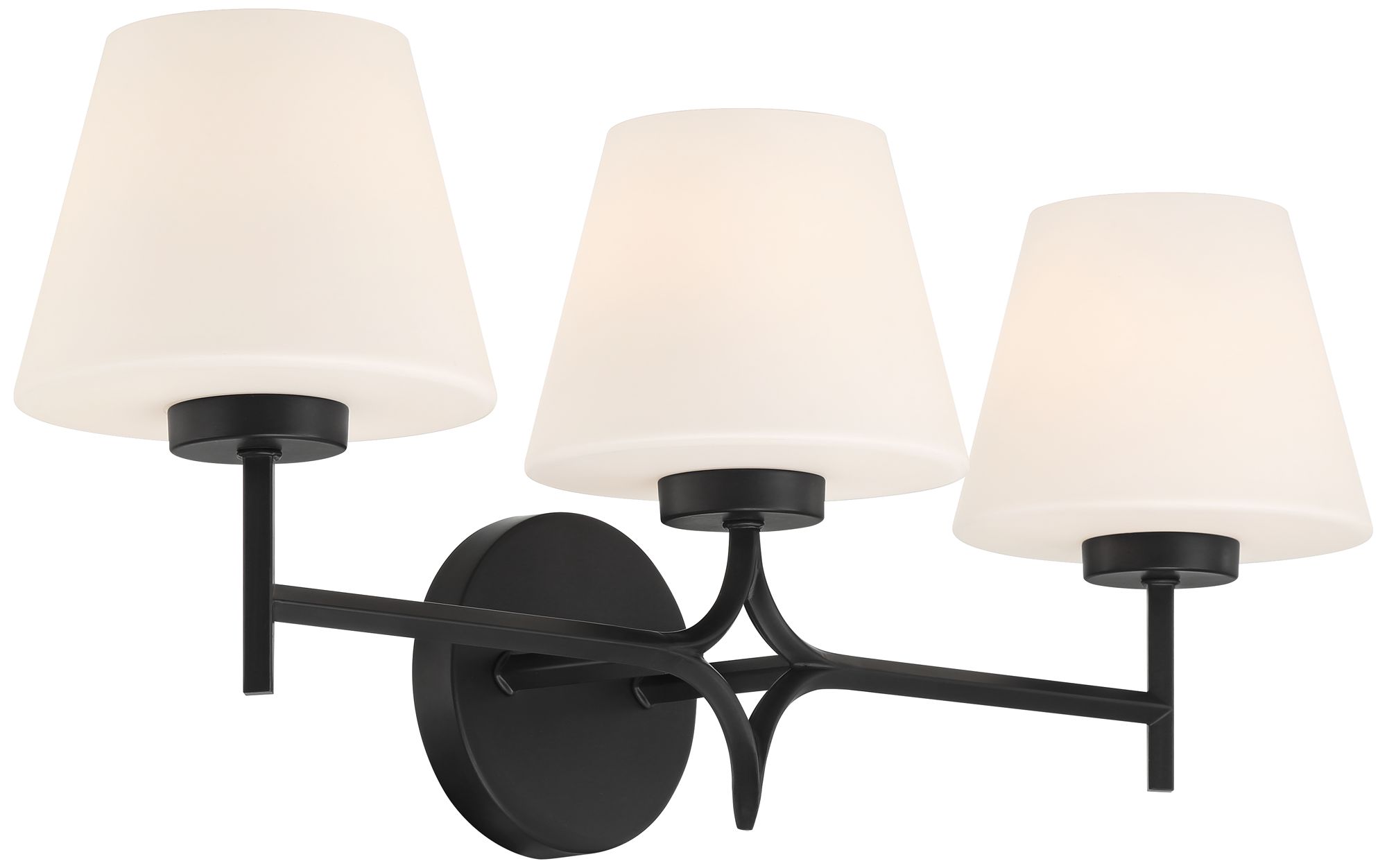 Possini Euro Magda 24 3/4" Wide Matte Black 3-Light Bath Bar in scene