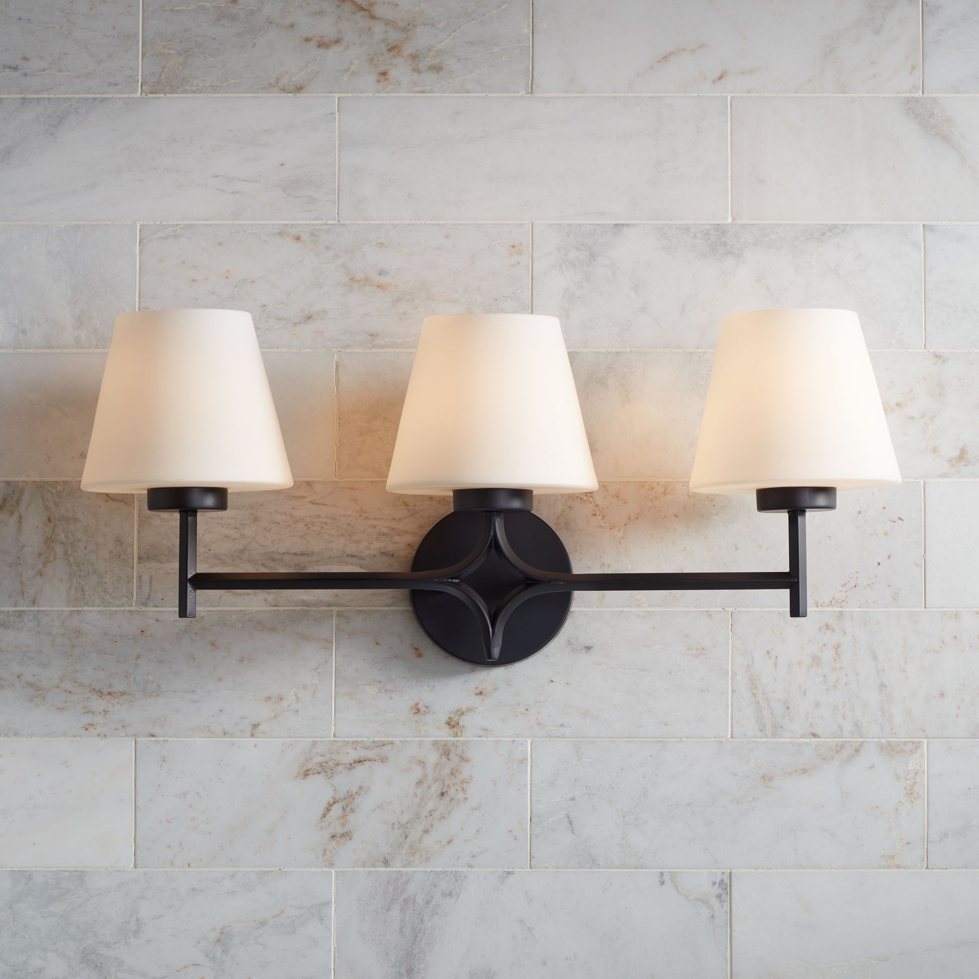 Possini Euro Magda 24 3/4" Wide Matte Black 3-Light Bath Bar in scene