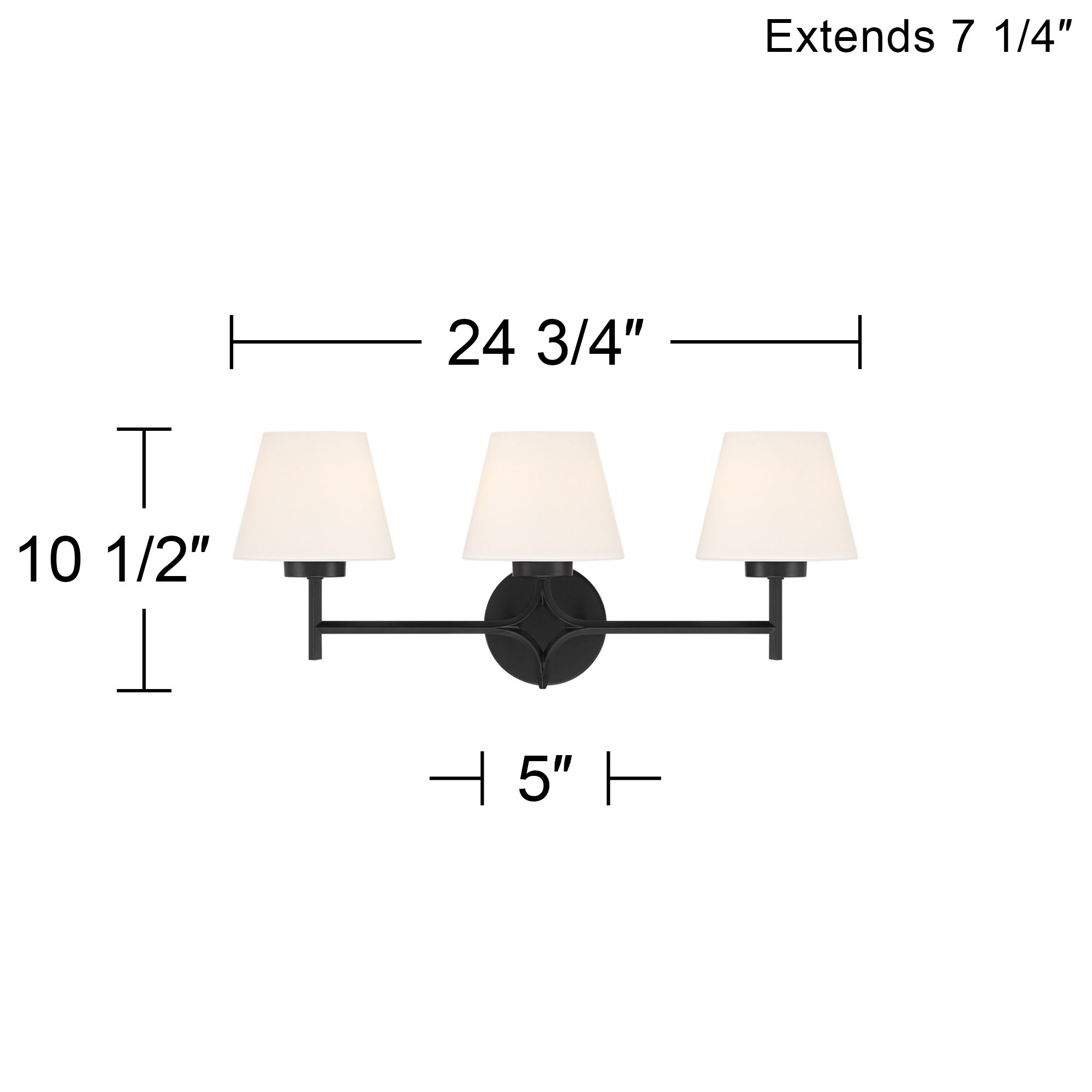 Possini Euro Magda 24 3/4" Wide Matte Black 3-Light Bath Bar in scene