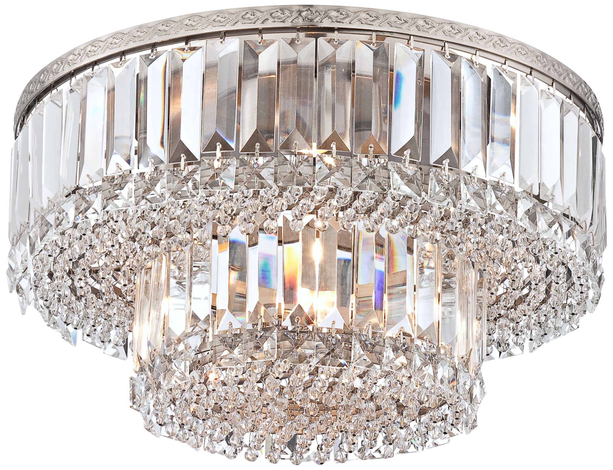 Possini Euro Magnificence 16" Nickel and Crystal Ceiling Light