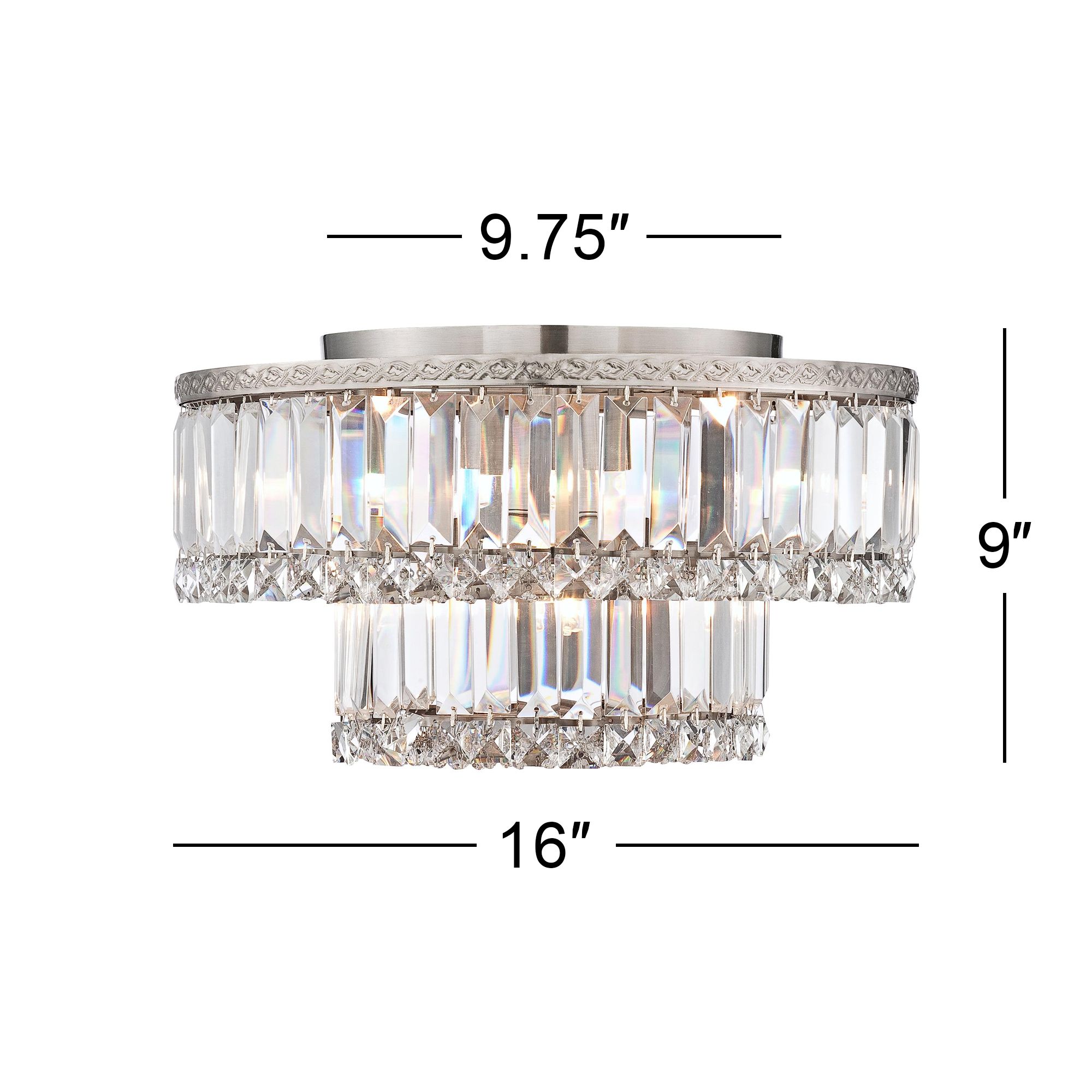Image 6 Possini Euro Magnificence 16" Nickel and Crystal Ceiling Light more views