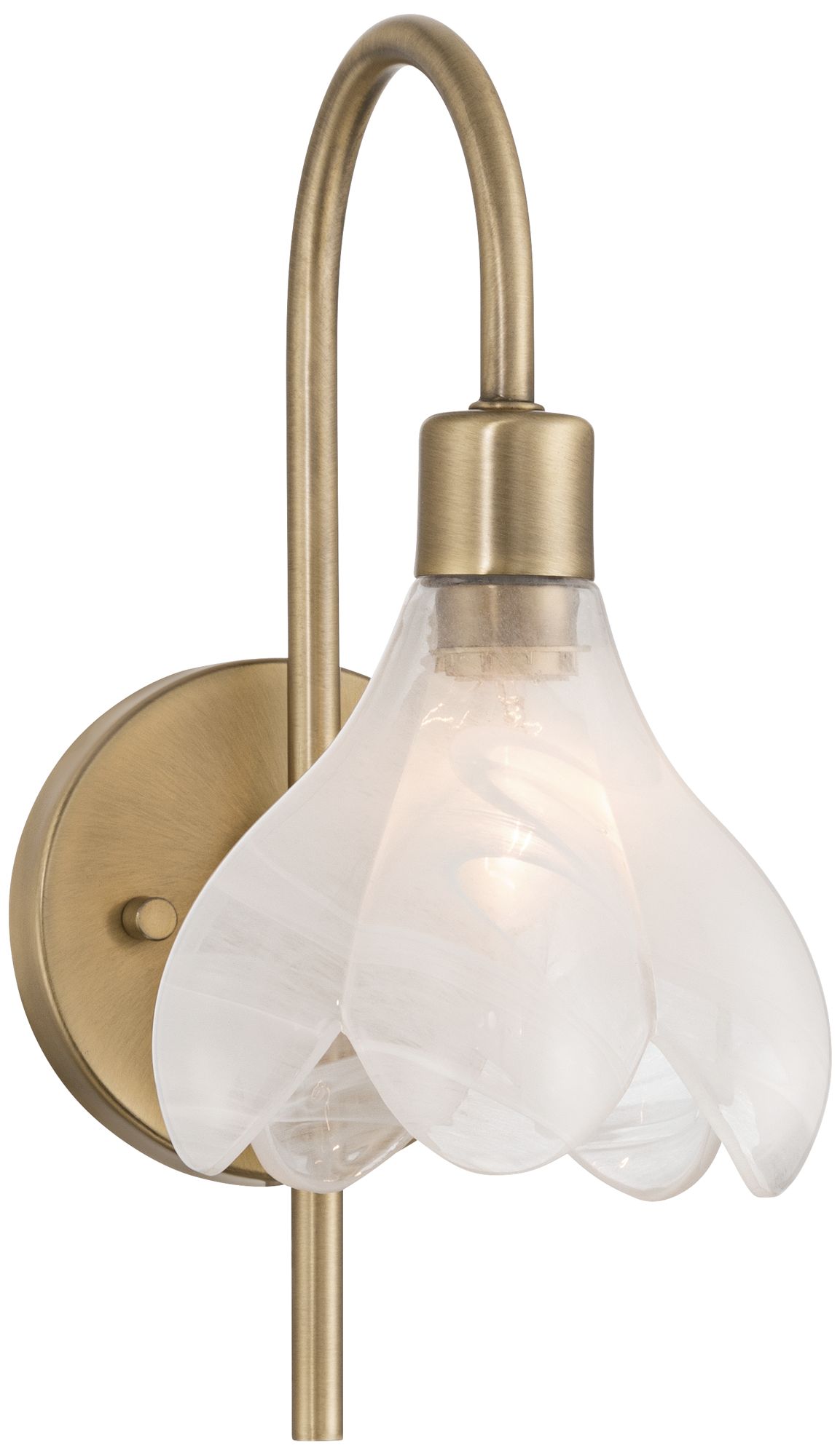 Image 2 Possini Euro Magnolia 12 1/2" High Aged Brass Cloud Glass Wall Sconce