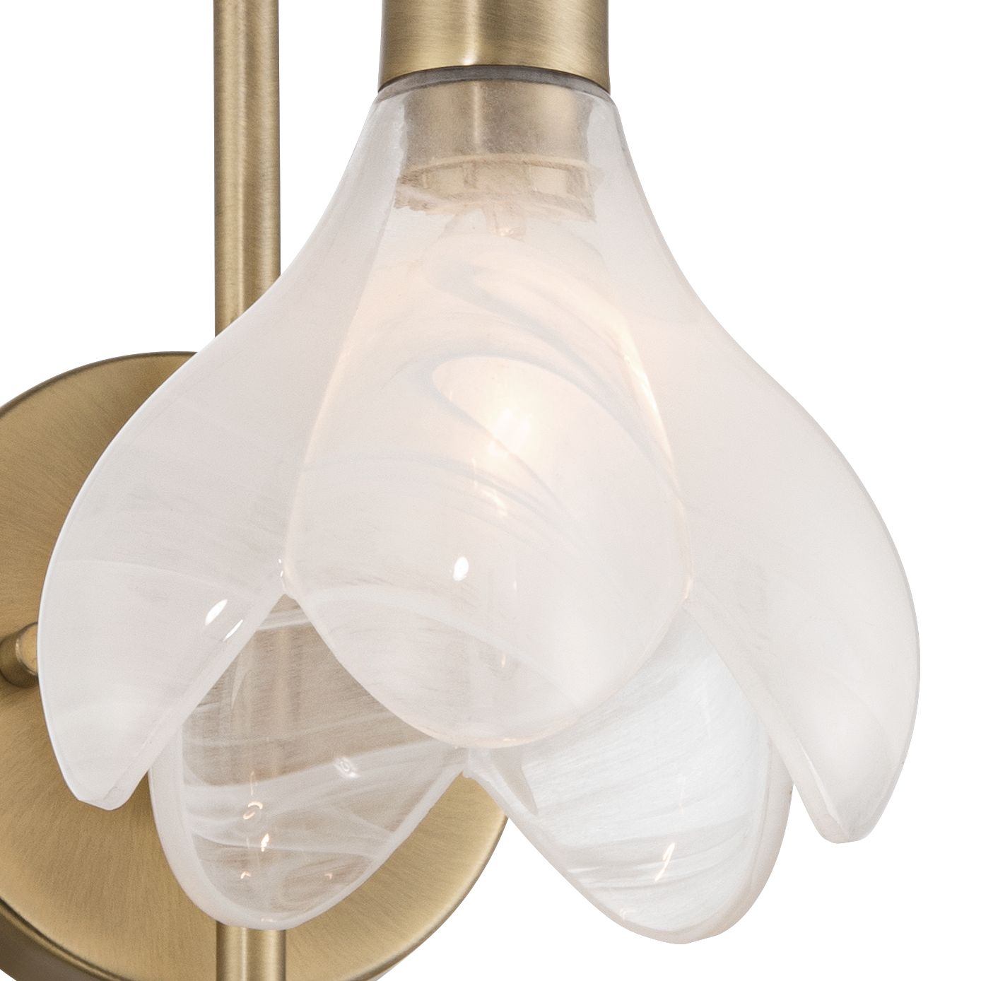Image 3 Possini Euro Magnolia 12 1/2" High Aged Brass Cloud Glass Wall Sconce more views