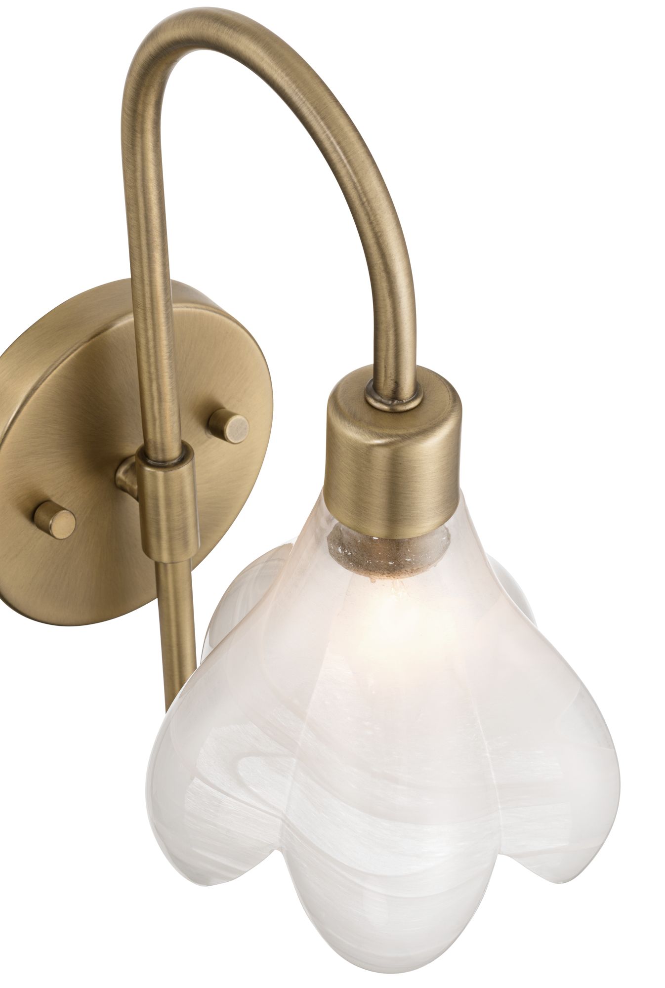 Image 5 Possini Euro Magnolia 12 1/2" High Aged Brass Cloud Glass Wall Sconce more views