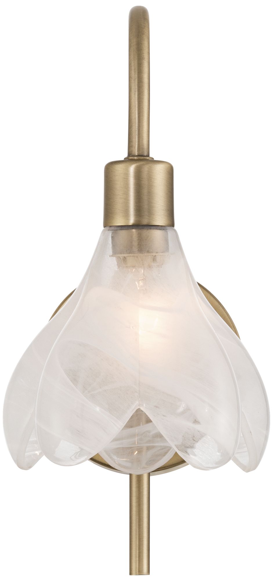 Image 6 Possini Euro Magnolia 12 1/2" High Aged Brass Cloud Glass Wall Sconce more views