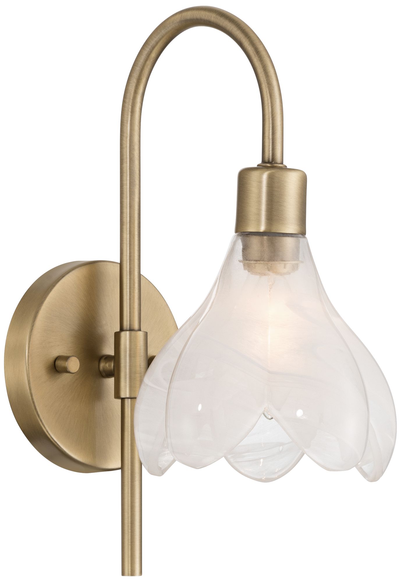 Image 7 Possini Euro Magnolia 12 1/2" High Aged Brass Cloud Glass Wall Sconce more views