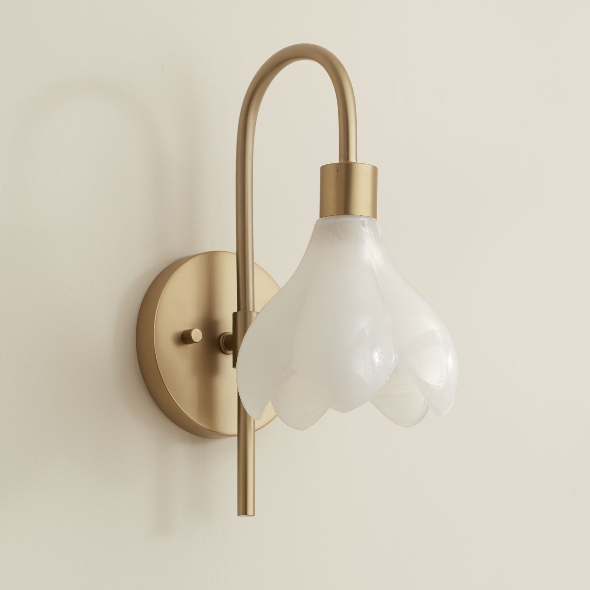 Watch A Video About the Possini Euro Magnolia Aged Brass Cloud Glass Wall Sconce
