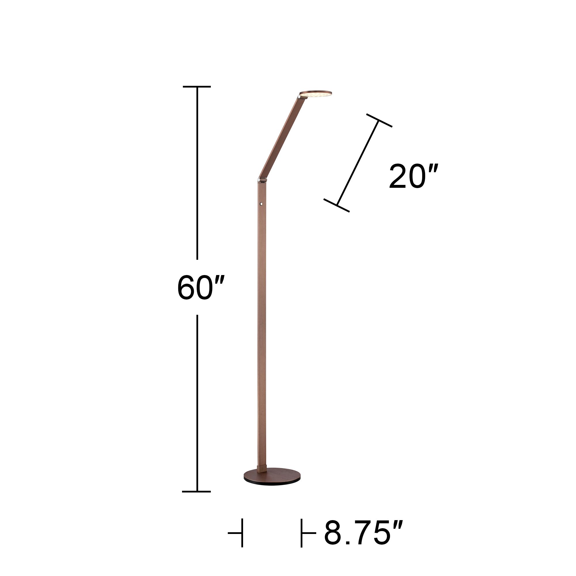 possini euro magnum french bronze task led floor lamp