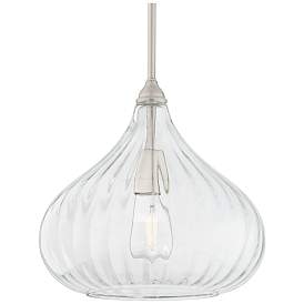Image3 of Possini Euro Major 12 1/2" Nickel and Clear Glass LED Pendant Light more views