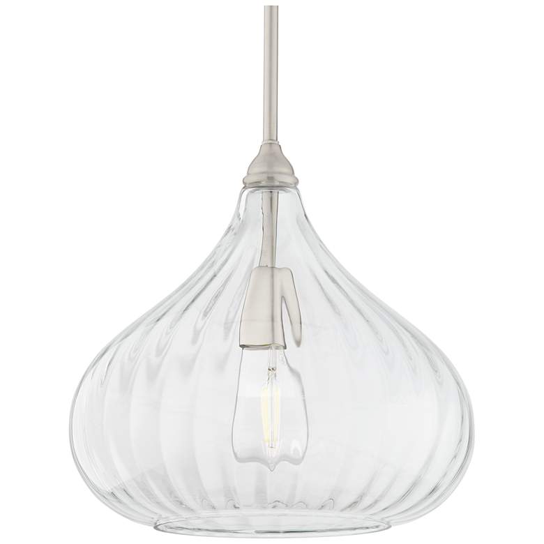 Image 3 Possini Euro Major 12 1/2" Nickel and Clear Glass LED Pendant Light more views