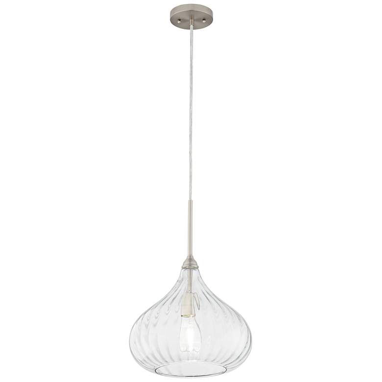 Image 6 Possini Euro Major 12 1/2" Nickel and Clear Glass LED Pendant Light more views