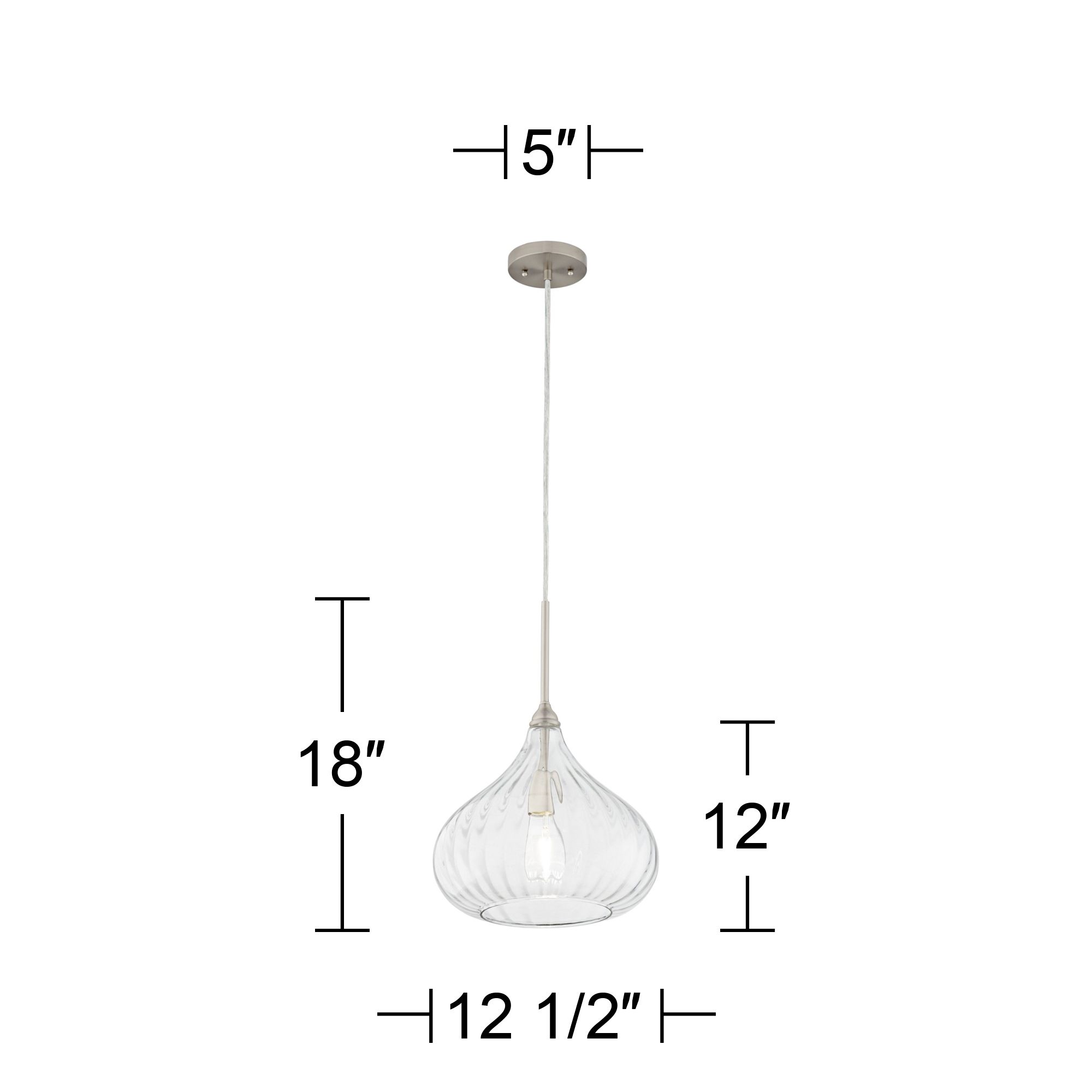 Possini Euro Major 12 1/2" Nickel and Clear Glass LED Pendant Light