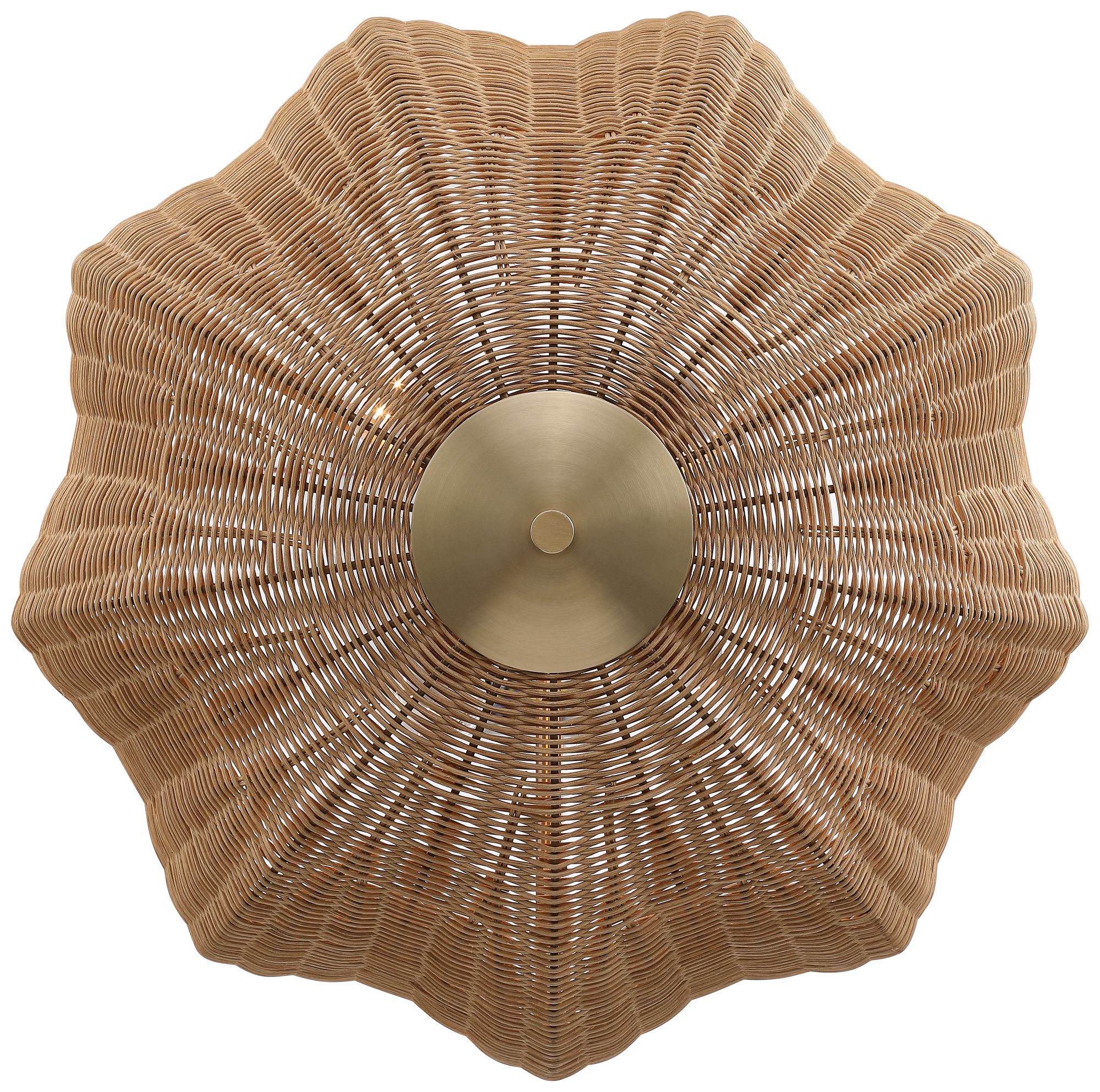 Image 5 Possini Euro Malacca 23 3/4" Wide Brass Rattan 4-Light Pendant Light more views