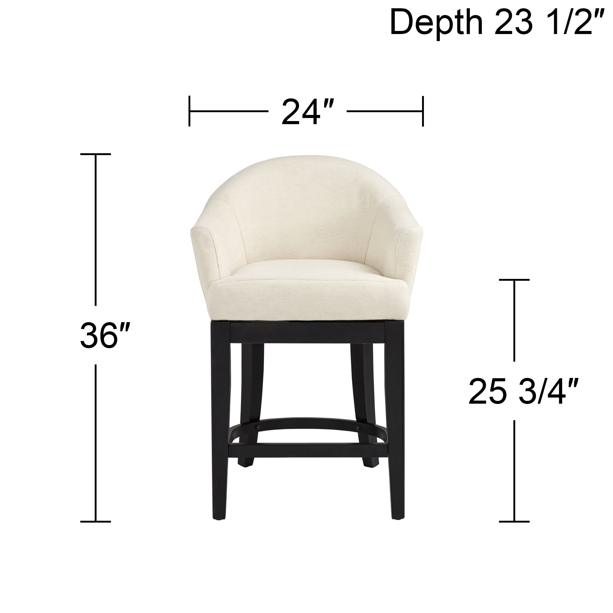 Possini Euro Manfredi 25 3/4"H Ivory Swivel Counter Stool Set of 2