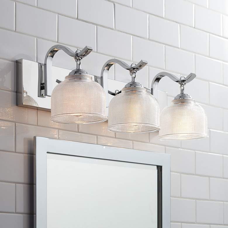 Image 1 Possini Euro Mani 23 1/2"W Chrome 3-Light Bath Light