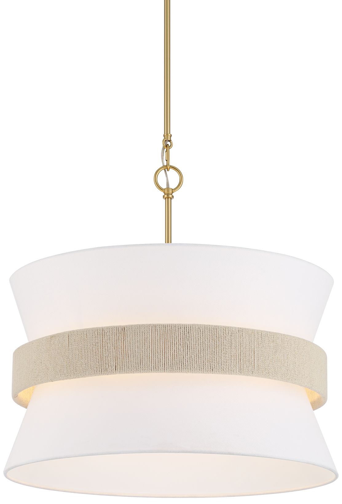 Image 3 Possini Euro Manila 22" Wide Abaca Rope Brass 4-Light Pendant Light