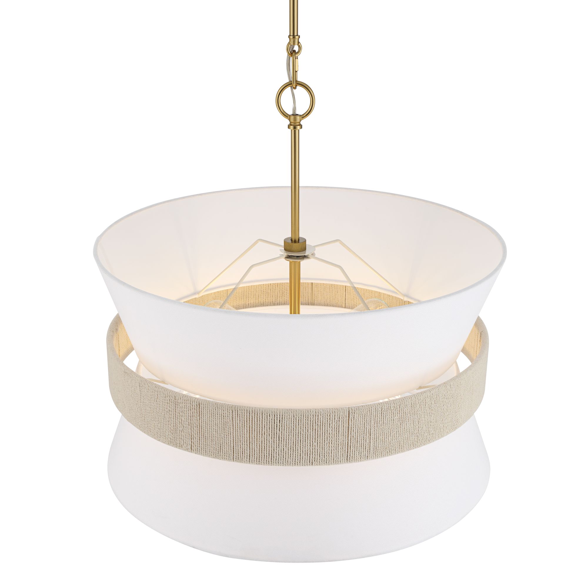 Image 5 Possini Euro Manila 22" Wide Abaca Rope Brass 4-Light Pendant Light more views