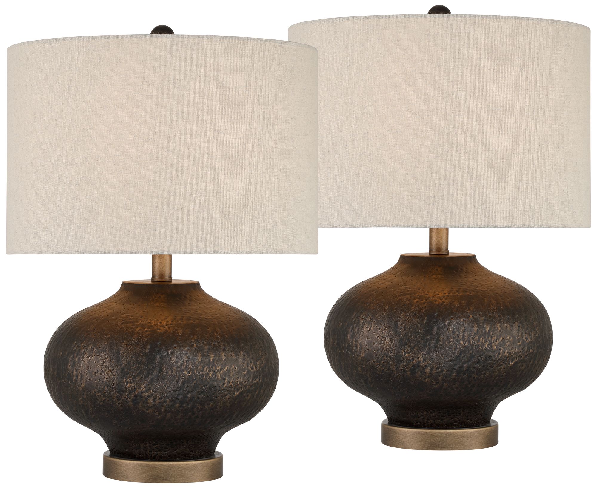 Image 2 Possini Euro Manta 22 1/2" High Textured Black Table Lamp Set of 2
