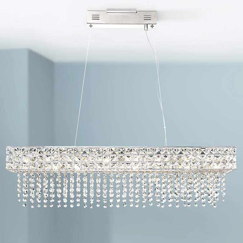 Image 1 Possini Euro Marais 36" Wide Crystal LED Kitchen Island Light Pendant