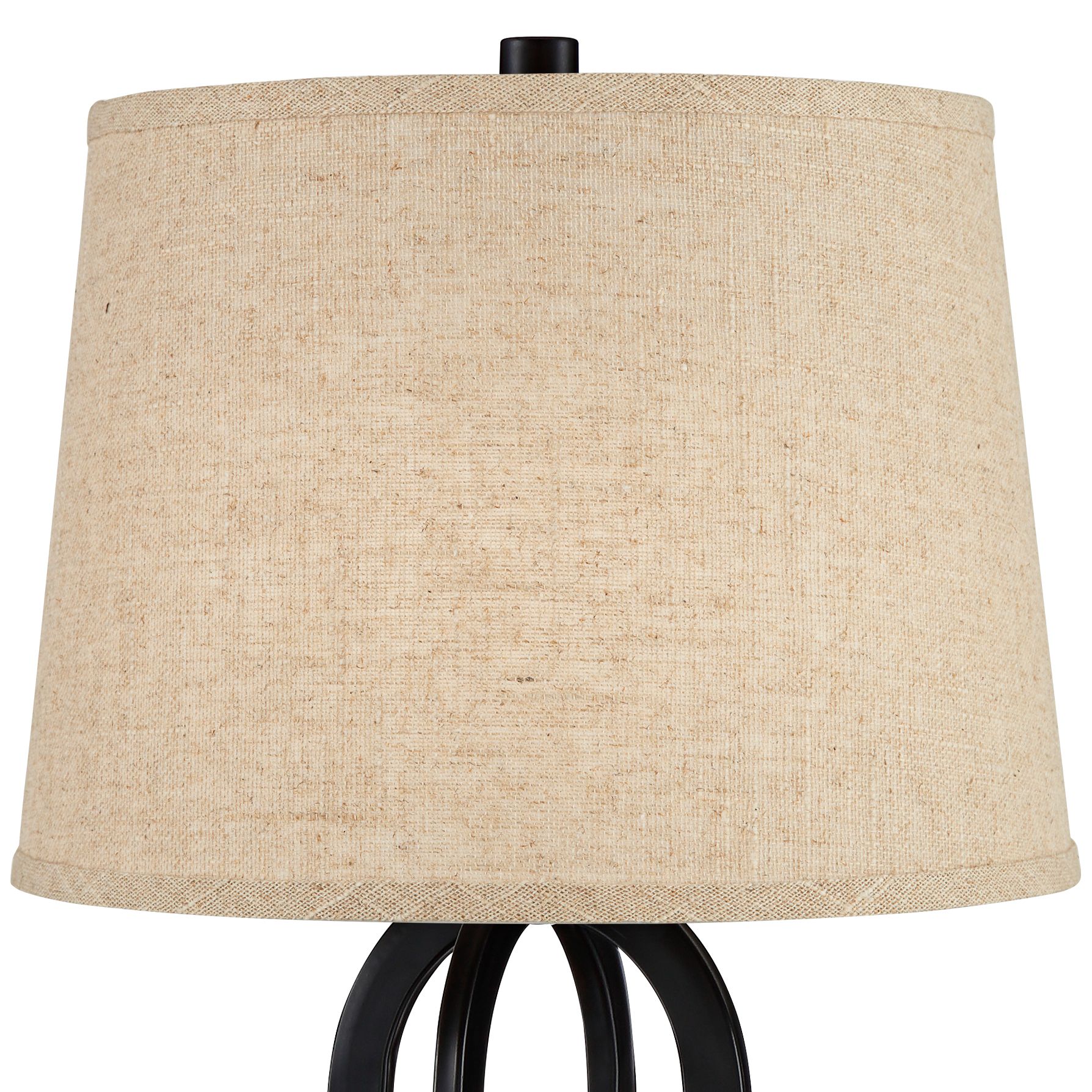 Image 6 Possini Euro Marcel 24 1/4" Black and Burlap LED USB Lamps Set of 2 more views