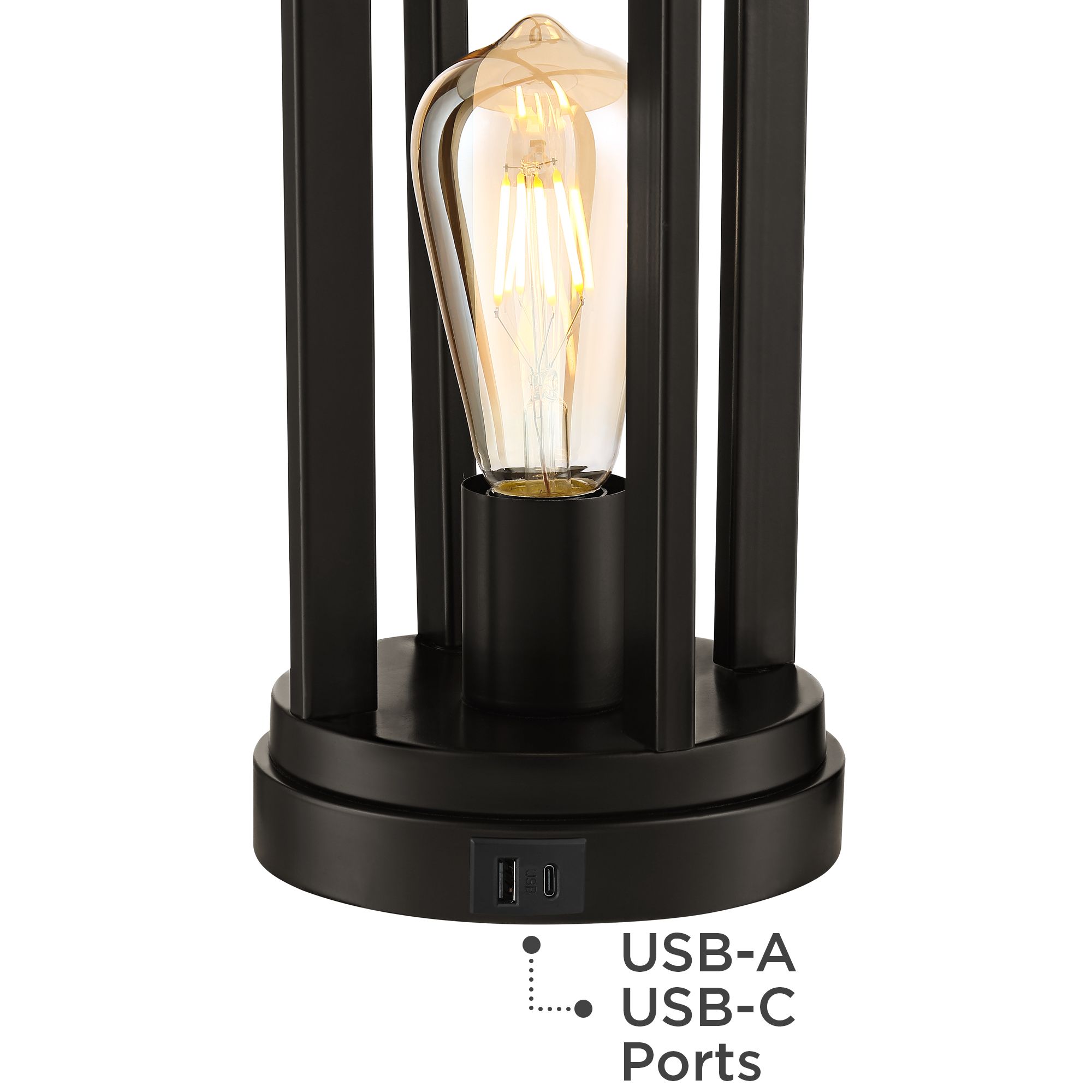 Watch A Video About the Marcel Black Finish Burlap Linen Shade LED USB Table Lamps Set of 2