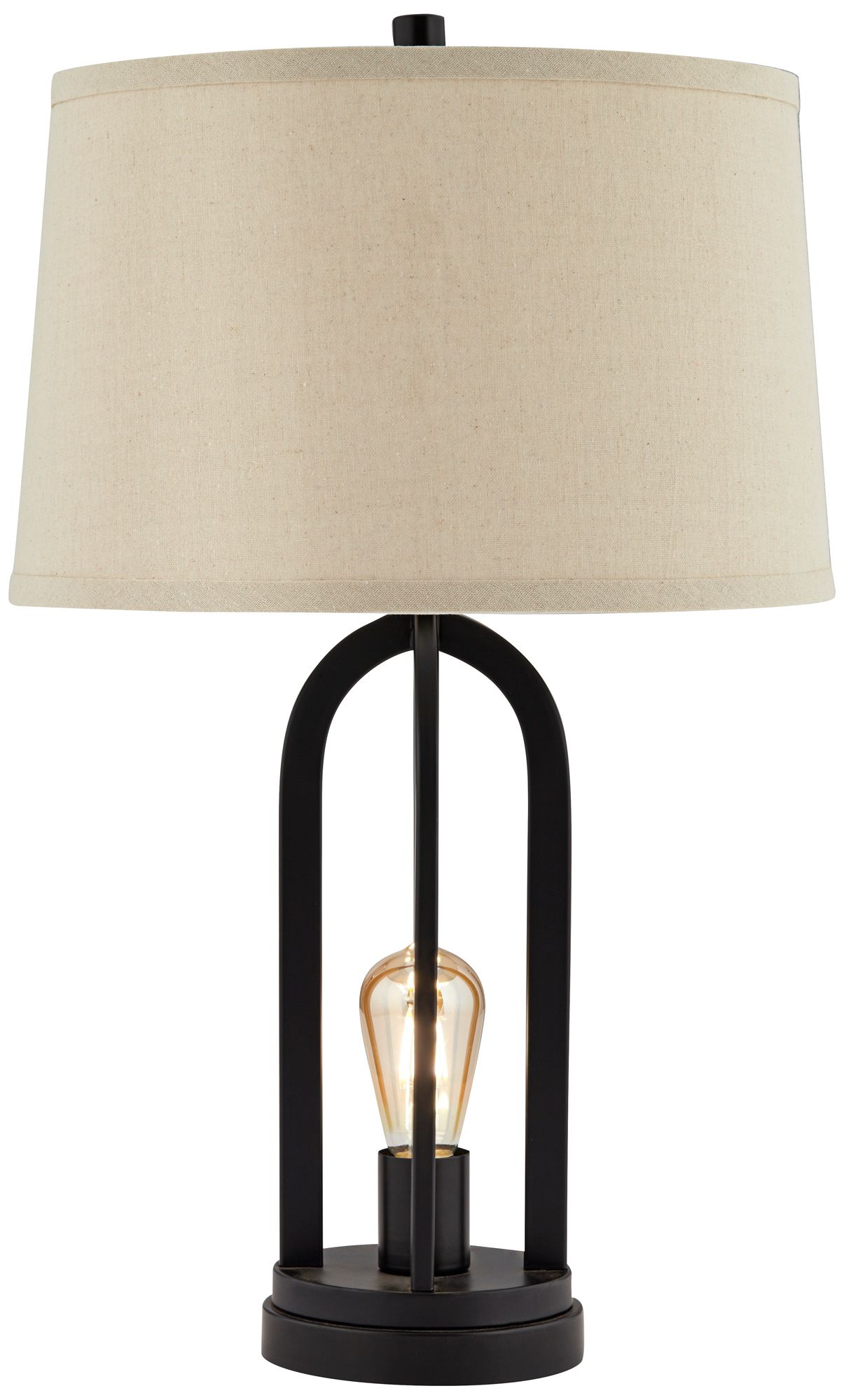Watch A Video About the Marcel Black Finish Burlap Linen Shade LED USB Table Lamps Set of 2