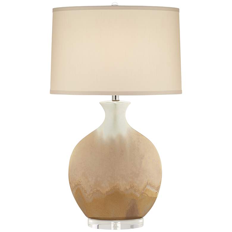 Image 2 Possini Euro Marci 32 inch Ivory Drip Oval Ceramic Table Lamp