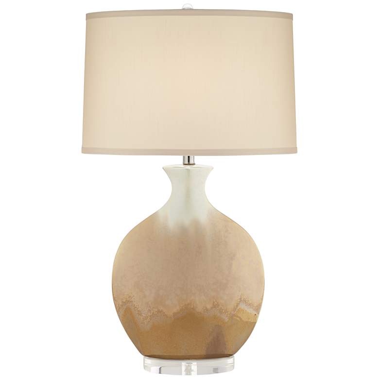 Image 2 Possini Euro Marci 32" Ivory Drip Oval Ceramic Table Lamp