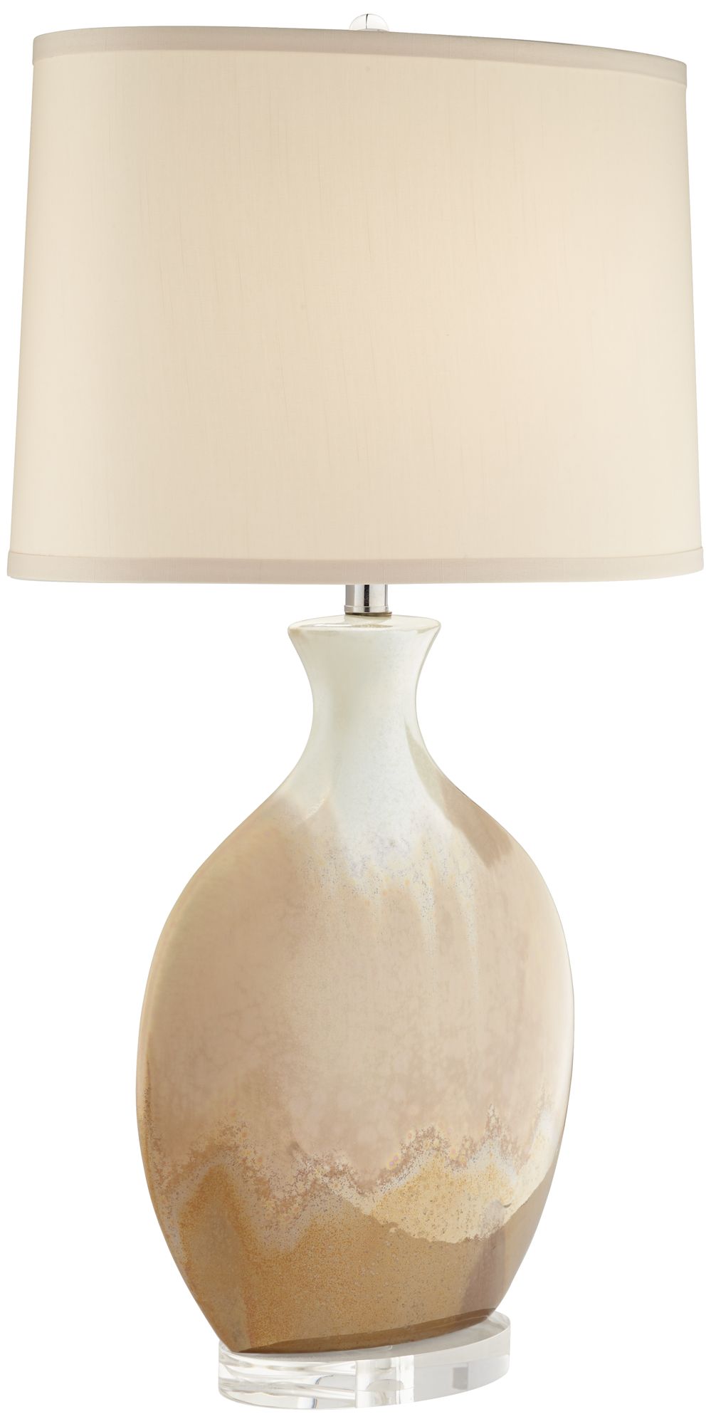 Possini Euro Marci 32" Ivory Drip Oval Ceramic Table Lamp