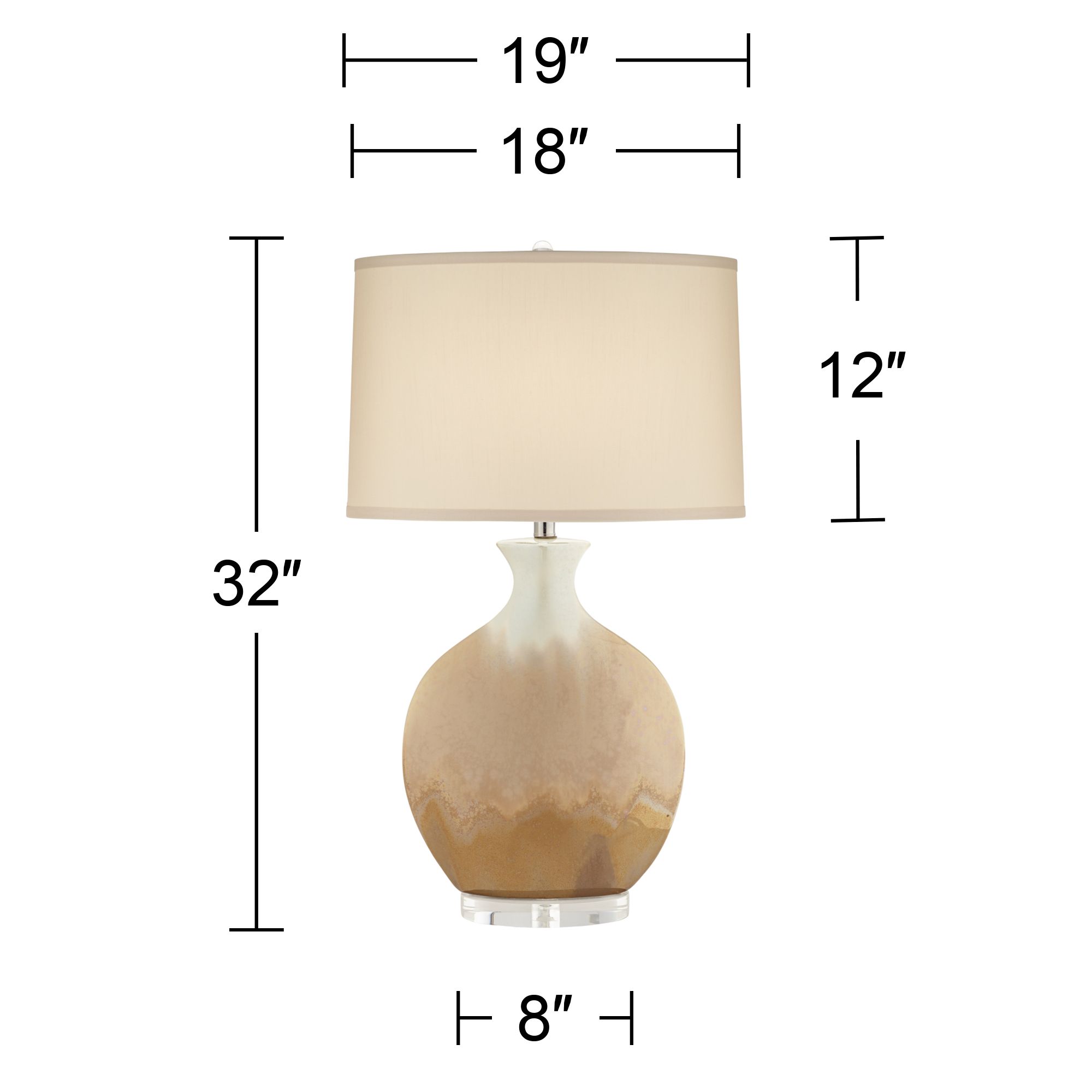 Possini Euro Marci 32" Ivory Drip Oval Ceramic Table Lamp