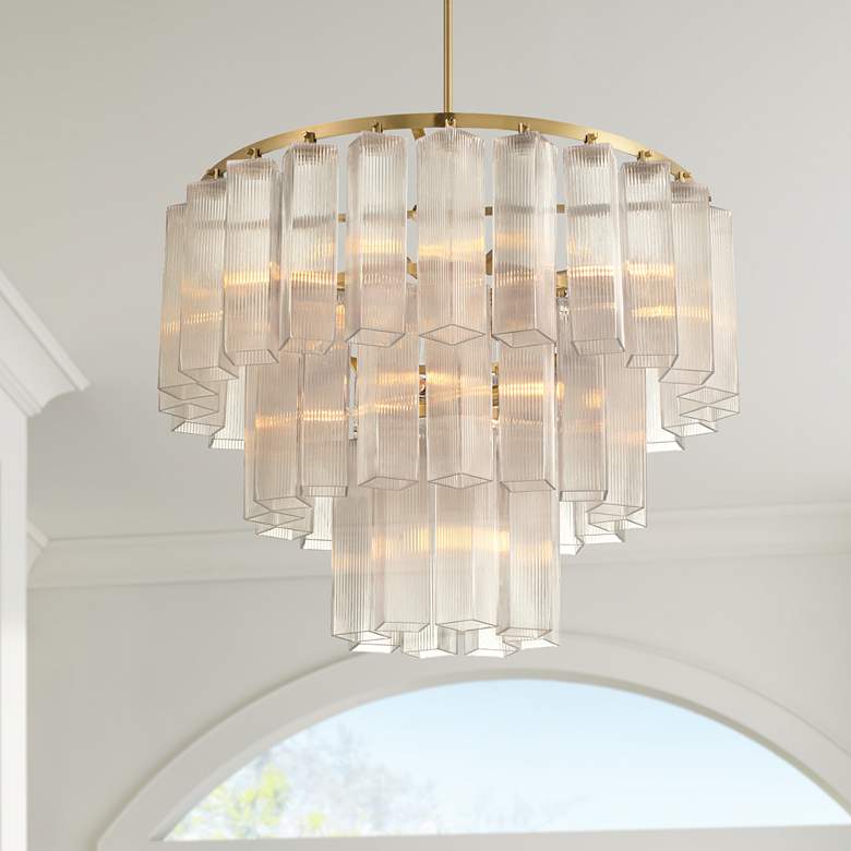 Image 2 Possini Euro Marcie 31" Wide Soft Gold 3-Tier Chandelier
