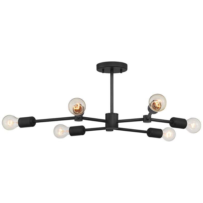 Image 6 Possini Euro Marco 25" Black 6-Light Branching Sputnik Ceiling Light more views