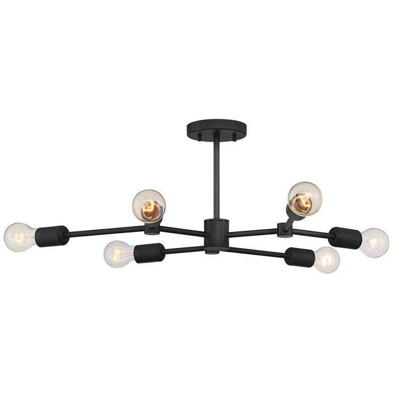 Image 6 Possini Euro Marco 25 inch Black 6-Light Branching Sputnik Ceiling Light more views