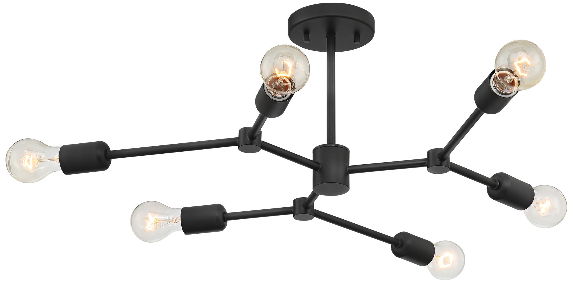 Possini Euro Marco 25" Black 6-Light Branching Sputnik Ceiling Light