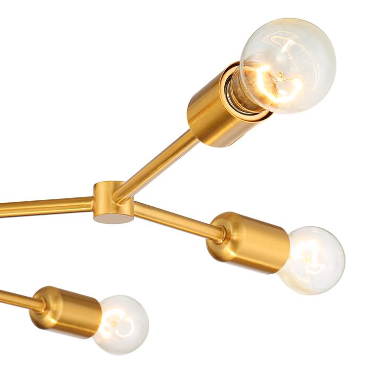 Image 3 Possini Euro Marco 25 inch Wide Brass 6-Light Modern Sputnik Ceiling Light more views