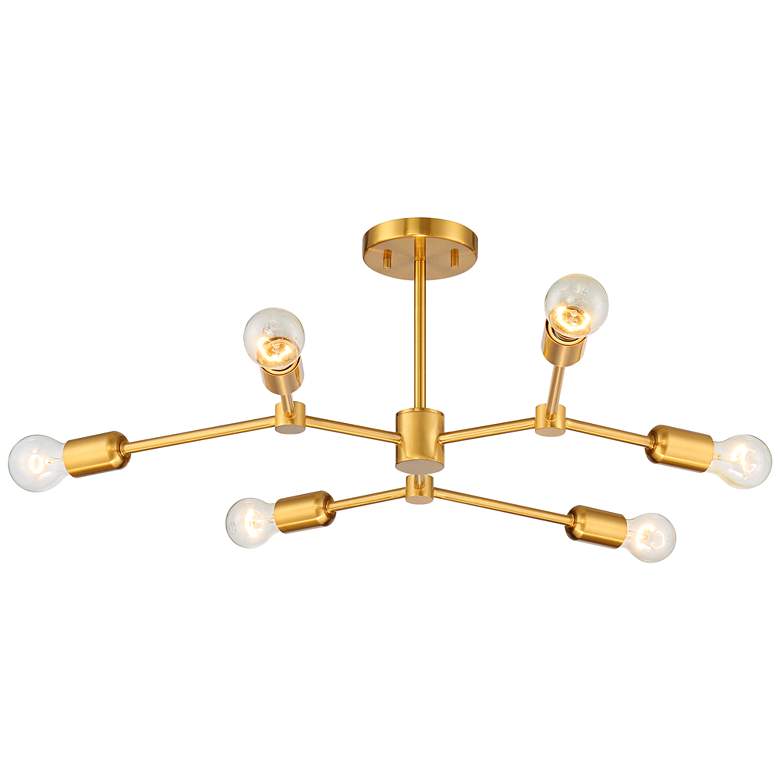 Image 5 Possini Euro Marco 25" Wide Brass 6-Light Modern Sputnik Ceiling Light more views