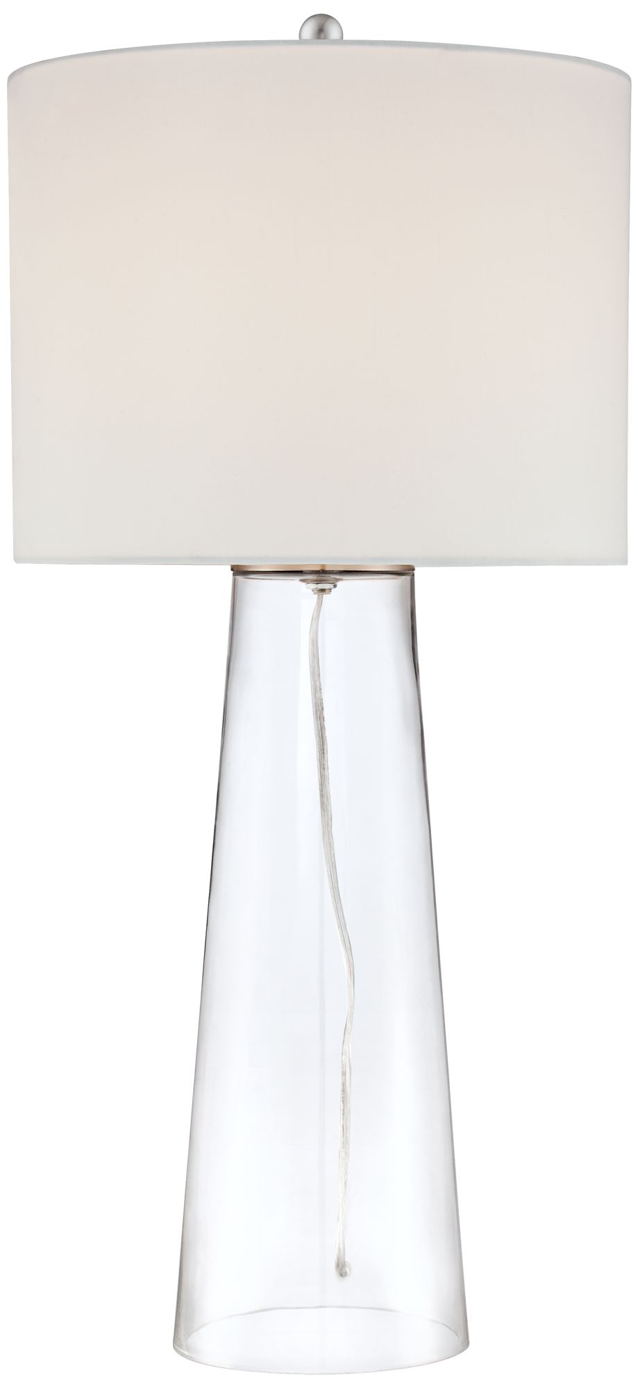 Image 3 Possini Euro Marcus 30" Modern Clear Glass Tapered Column Table Lamp