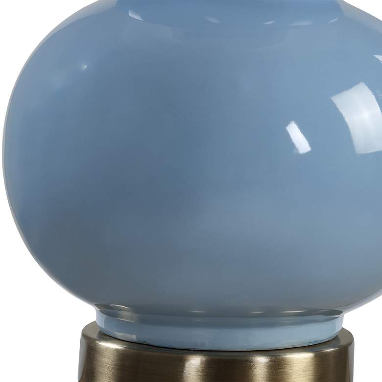 Image 4 Possini Euro Maren 26" High Powder Blue Gourd Ceramic Table Lamp more views