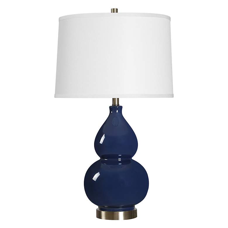 Image 2 Possini Euro Maren 26" High Rich Navy Blue Gourd Ceramic Table Lamp