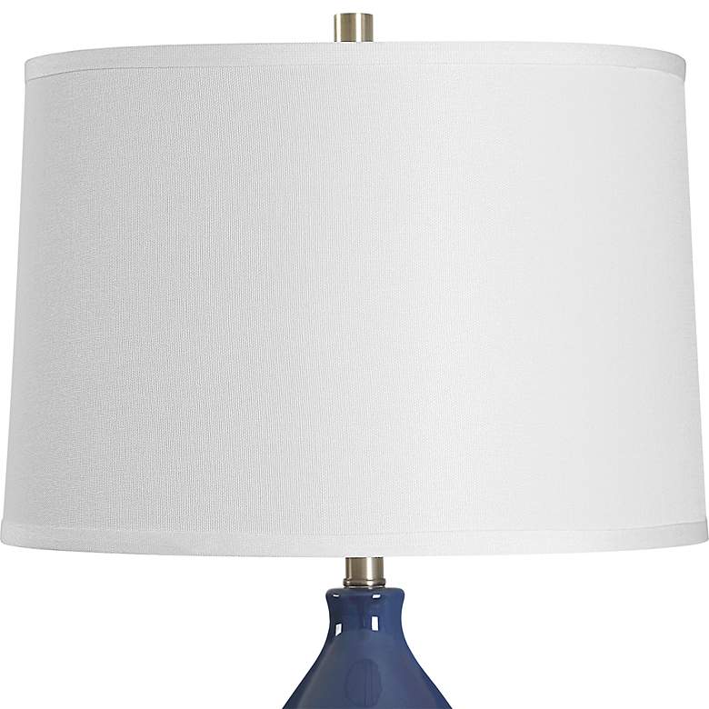 Image 5 Possini Euro Maren 26" High Rich Navy Blue Gourd Ceramic Table Lamp more views
