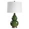 Possini Euro Maren 26" Wide Dark Green Gourd Ceramic Table Lamp