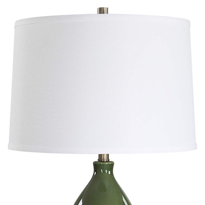 Image 5 Possini Euro Maren 26" Wide Dark Green Gourd Ceramic Table Lamp more views