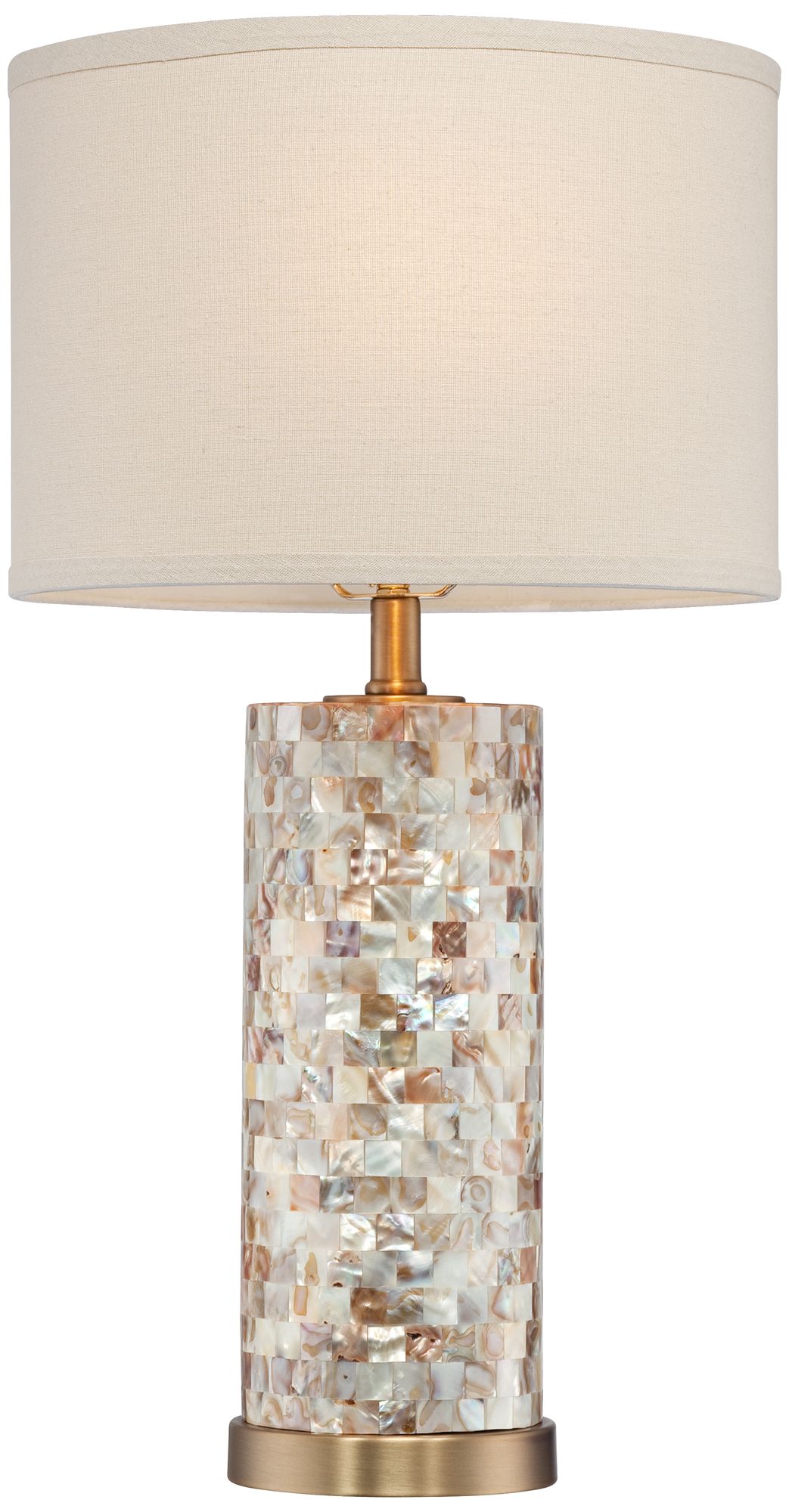 Image 5 Possini Euro Margaret 23" Mother of Pearl Tile Cylinder Table Lamp more views